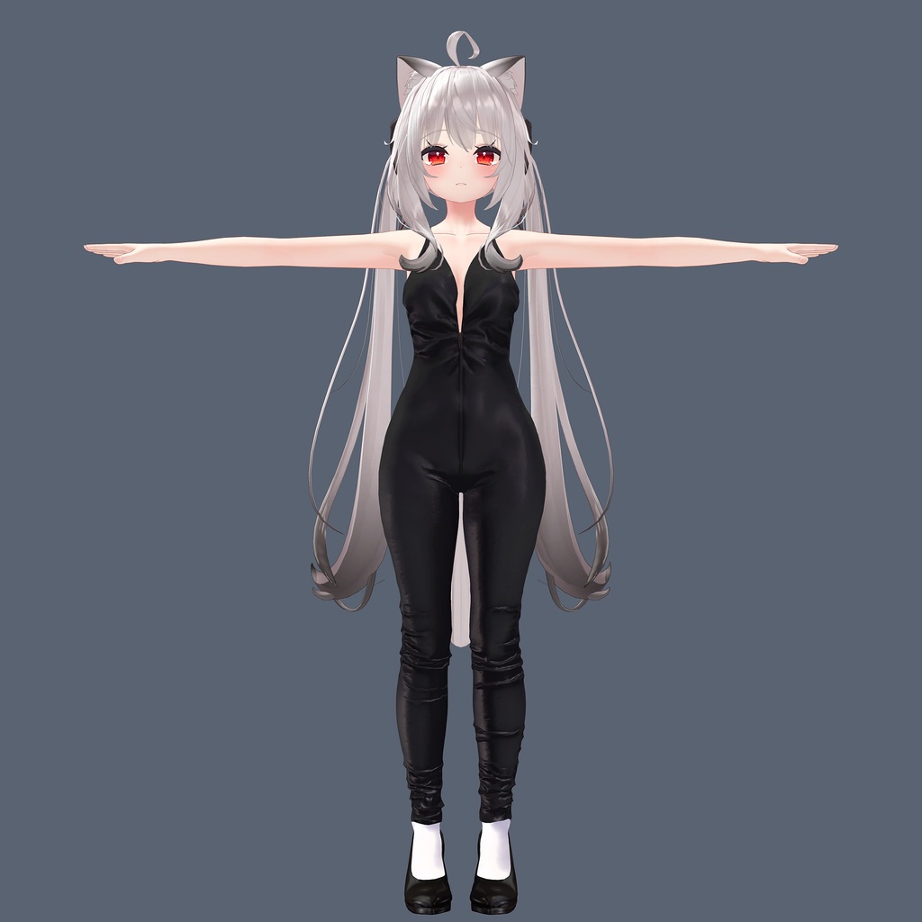 【PB版動作確認済】舞夜用の衣装、キャットスーツ(ノースリーブ)、シューズ