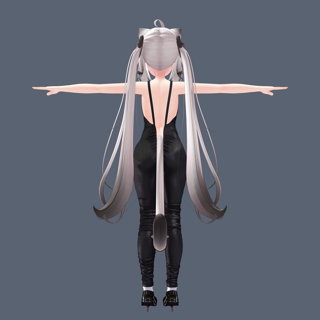 【PB版動作確認済】舞夜用の衣装、キャットスーツ(ノースリーブ)、シューズ