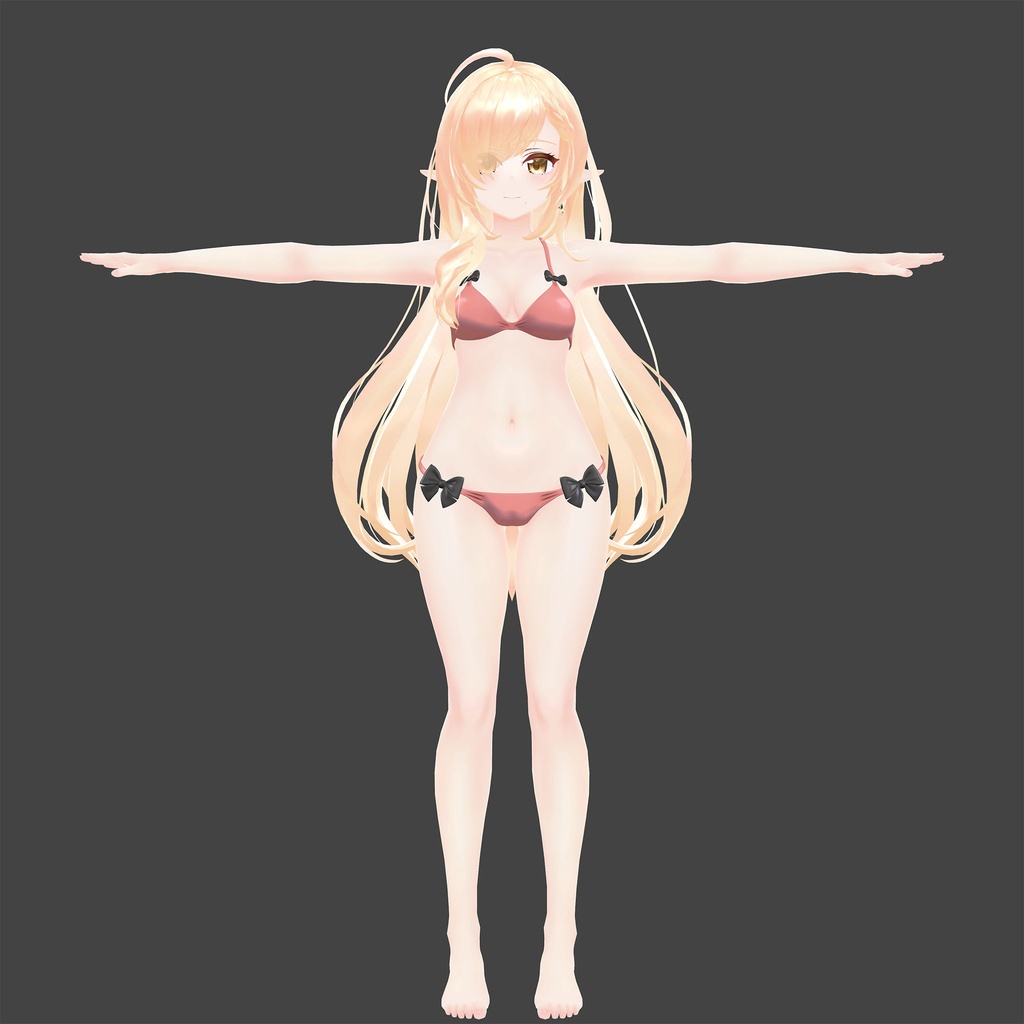 【PB対応】YRISPHERE -ユリスフィア-用の衣装、リボン付ビキニ、テクスチャ4種入り