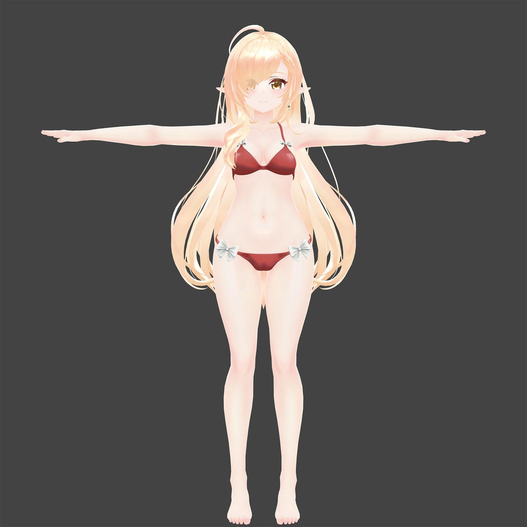 【PB対応】YRISPHERE -ユリスフィア-用の衣装、リボン付ビキニ、テクスチャ4種入り