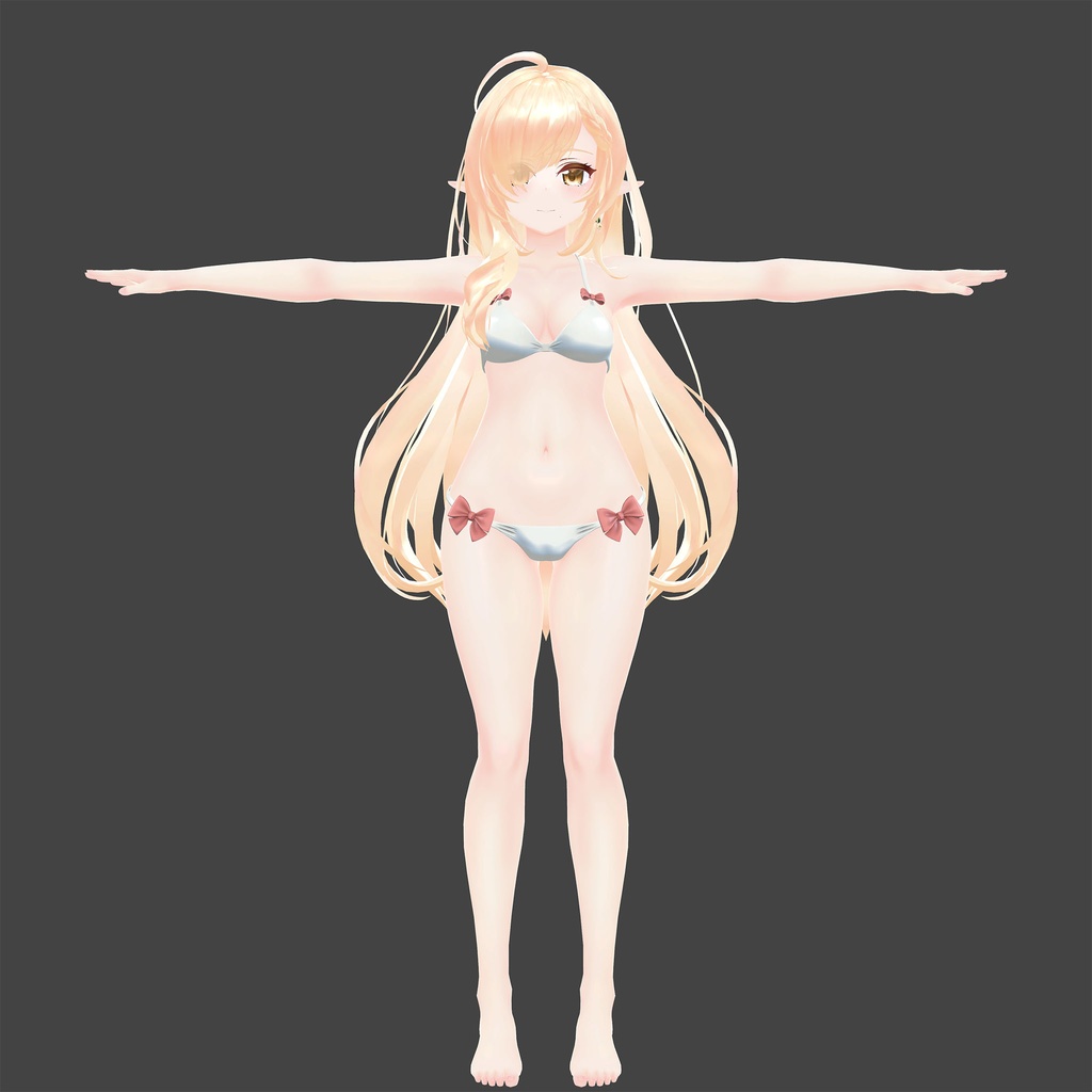 【PB対応】YRISPHERE -ユリスフィア-用の衣装、リボン付ビキニ、テクスチャ4種入り