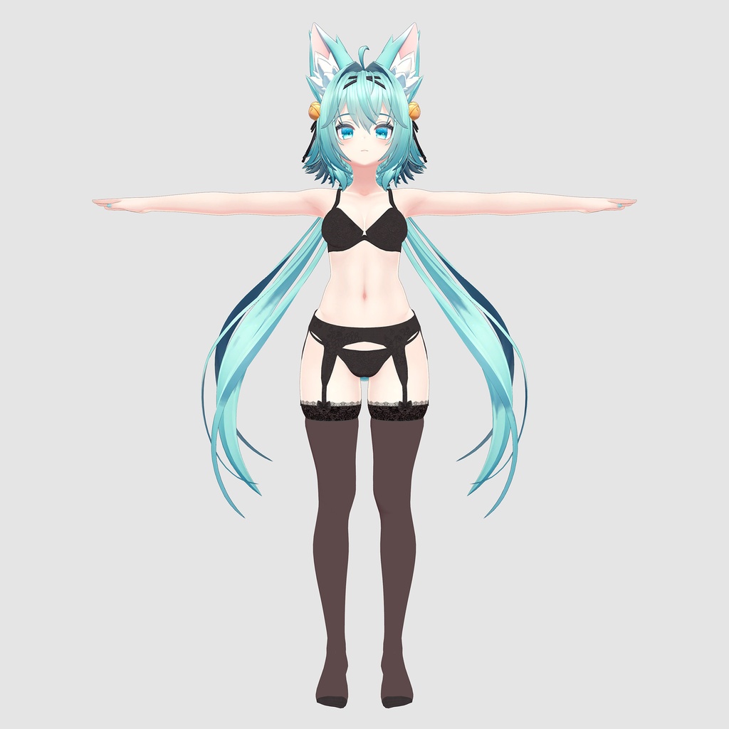 竜胆用の衣装、ランジェリーセット(黒)【2/2 白も追加】