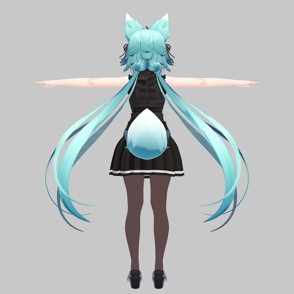 竜胆用の衣装、ガーリーコーデ、フリルスリーブブラウス、リボン、プリーツスカート