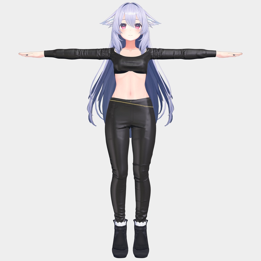 【PB対応/Liltoon】桔梗用の衣装、レザーコーデ(パンツの丈はロングとショートを同梱)