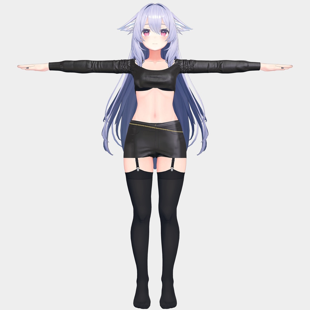 【PB対応/Liltoon】桔梗用の衣装、レザーコーデ(パンツの丈はロングとショートを同梱)