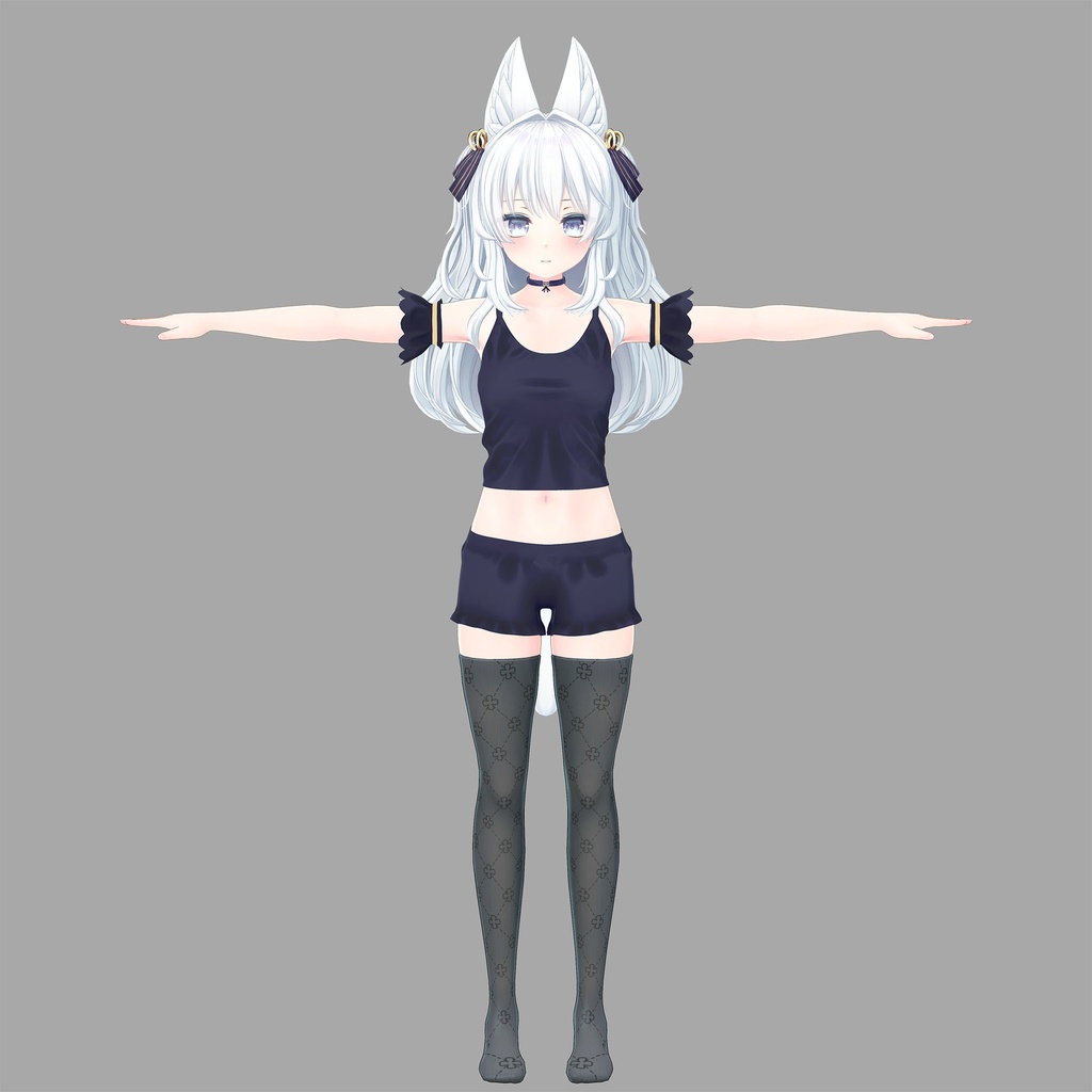 【PB対応】「ルルリア-Luruleah-」用の衣装、ルームウェア(タンクトップ、ショートパンツ、フリル付け袖)4色入り