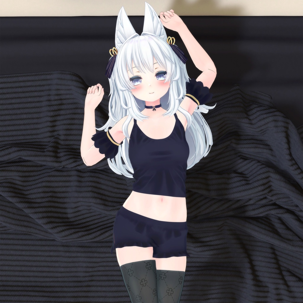 【PB対応】「ルルリア-Luruleah-」用の衣装、ルームウェア(タンクトップ、ショートパンツ、フリル付け袖)4色入り