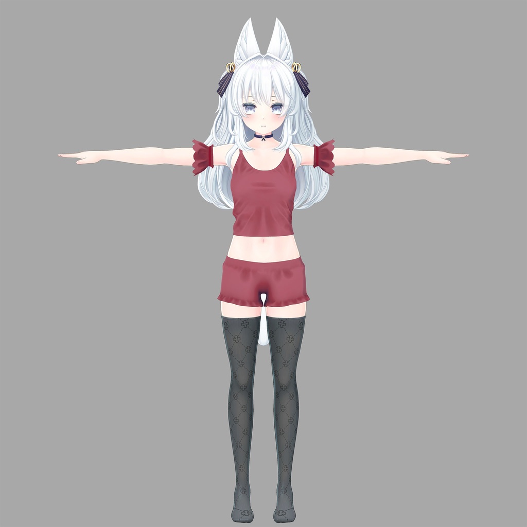 【PB対応】「ルルリア-Luruleah-」用の衣装、ルームウェア(タンクトップ、ショートパンツ、フリル付け袖)4色入り