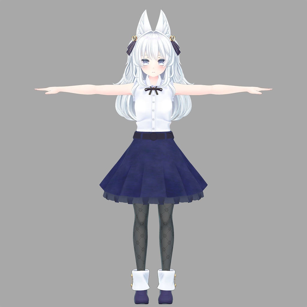 【PB対応】「ルルリア-Luruleah-」用の衣装、ガーリーミニフレアスカートコーデ(ブラウス、ミニフレアスカート)