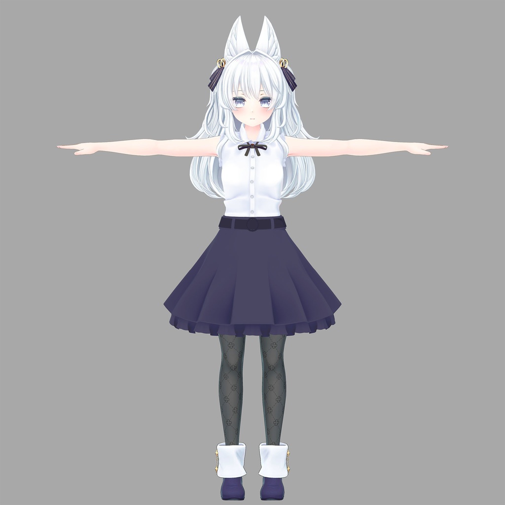 【PB対応】「ルルリア-Luruleah-」用の衣装、ガーリーミニフレアスカートコーデ(ブラウス、ミニフレアスカート)