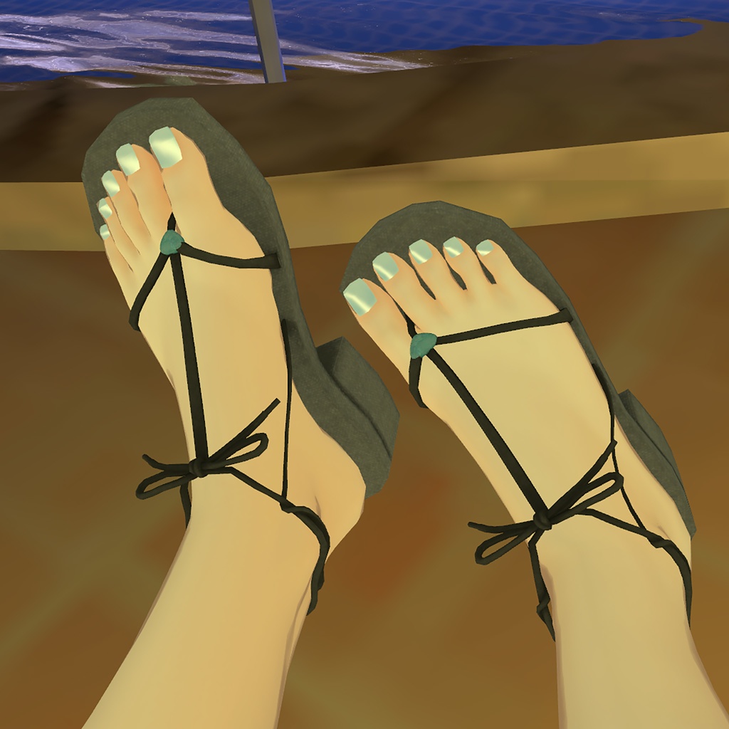 びしょぬれのしずくさん用の衣装、水着セット(ビキニ上下、スカート、サンダル、アクセサリ)