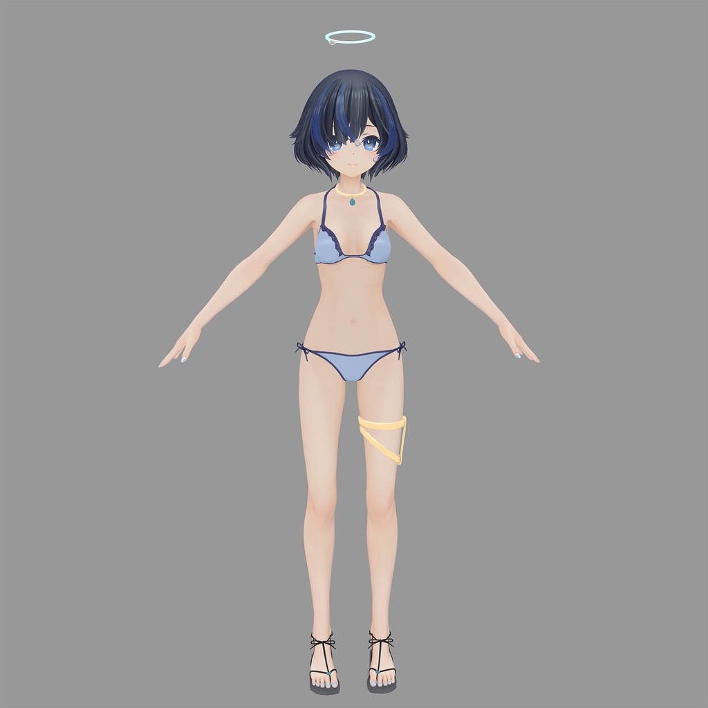 びしょぬれのしずくさん用の衣装、水着セット(ビキニ上下、スカート、サンダル、アクセサリ)