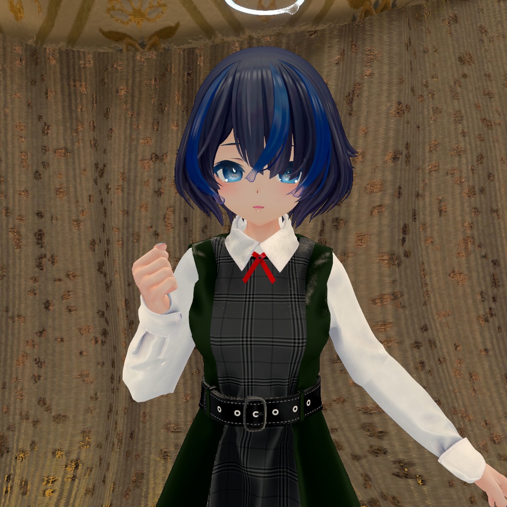 びしょぬれのしずくさん用の衣装、プリンセスラインワンピースコーデ(ブラウス、ワンピーステクスチャ4種入り、靴下、ローファー)