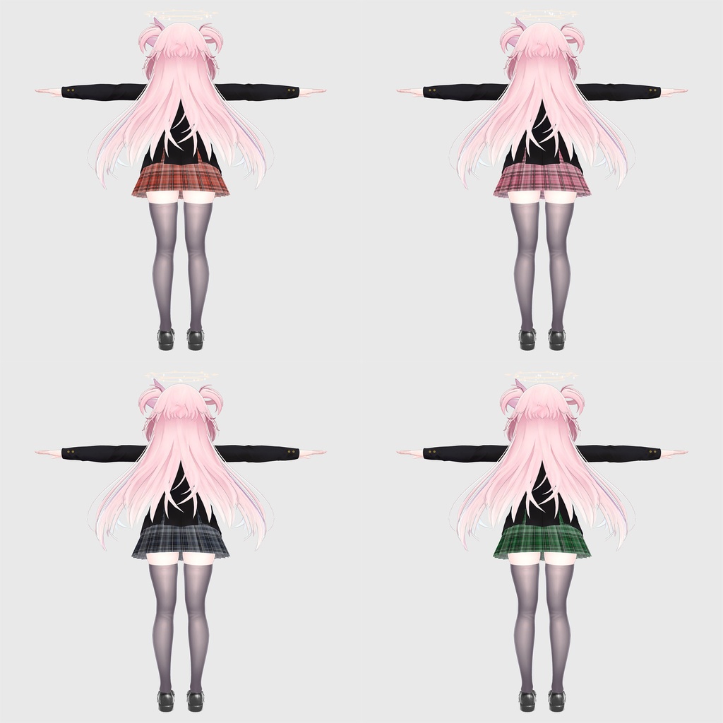 セレスティア用の衣装、ブレザー制服セット、チェック柄6種入り