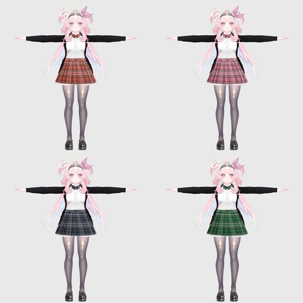 セレスティア用の衣装、ブレザー制服セット、チェック柄6種入り