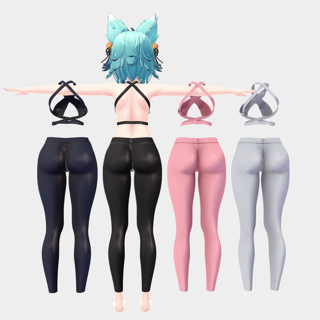 PB対応、竜胆用衣装、ヨガウェア4色入り