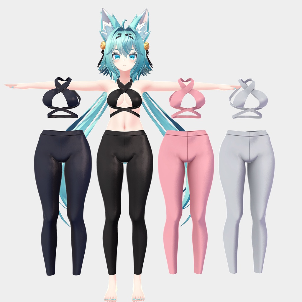 PB対応、竜胆用衣装、ヨガウェア4色入り