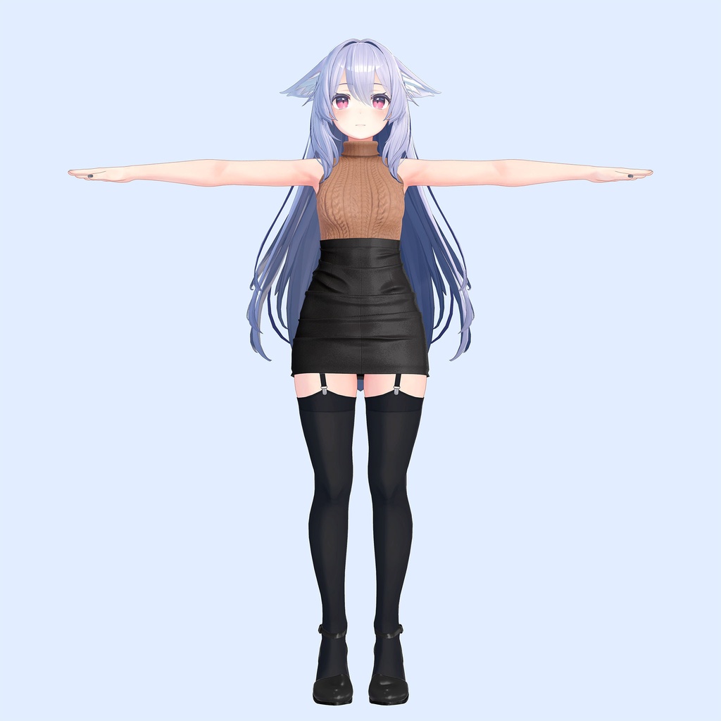 桔梗用衣装、オータムオフィスコーデ(ノースリーブニット、タイトスカート、靴)