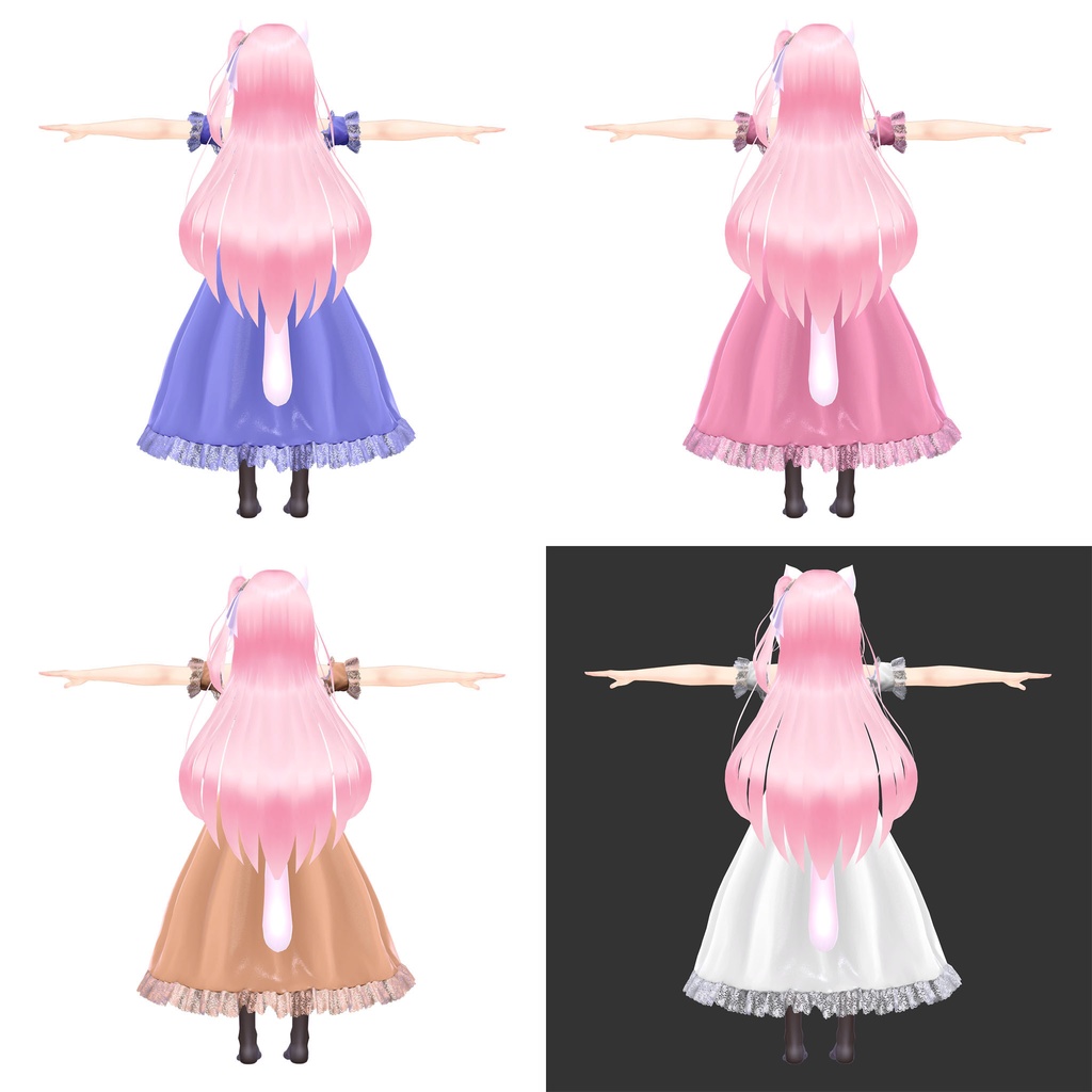 EMISTIA -エミスティア-用衣装、オフショルダーフリルドレス(4色入り)