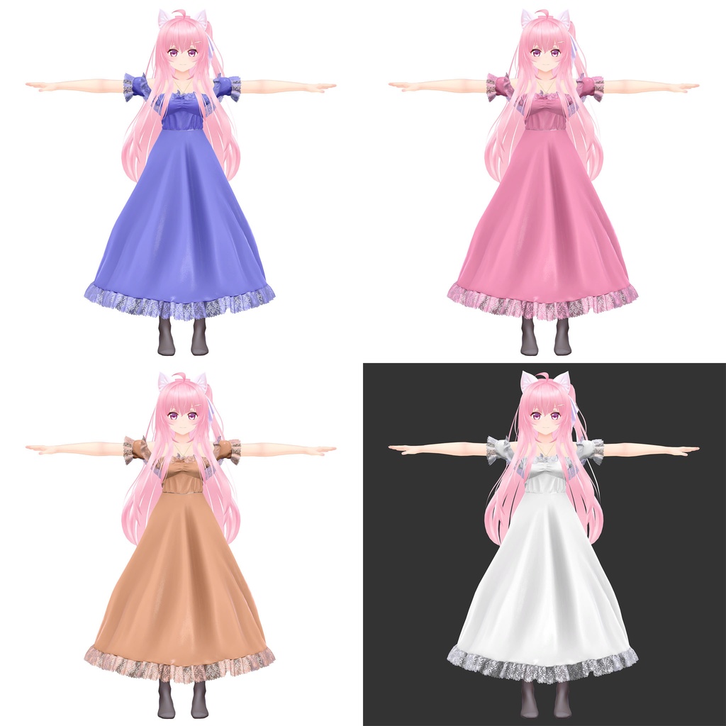 EMISTIA -エミスティア-用衣装、オフショルダーフリルドレス(4色入り)