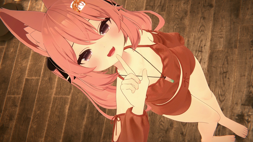 カリン用の衣装、ルームウェア4色入り(キャミソール、ショートパンツ、オフショルダー袖)