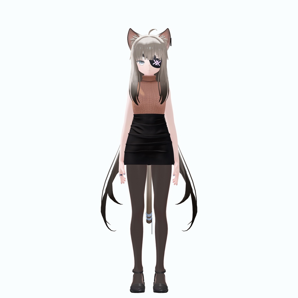 「ユギ」「ミヨ」用衣装、ノースリーブニット、タイトスカート、靴、タイツテクスチャ