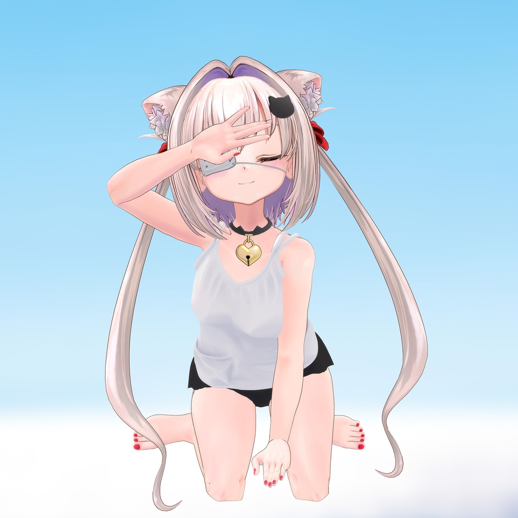 宵闇ねこる用の衣装、ルームウェア(キャミソール、ハイウエストショートパンツ)