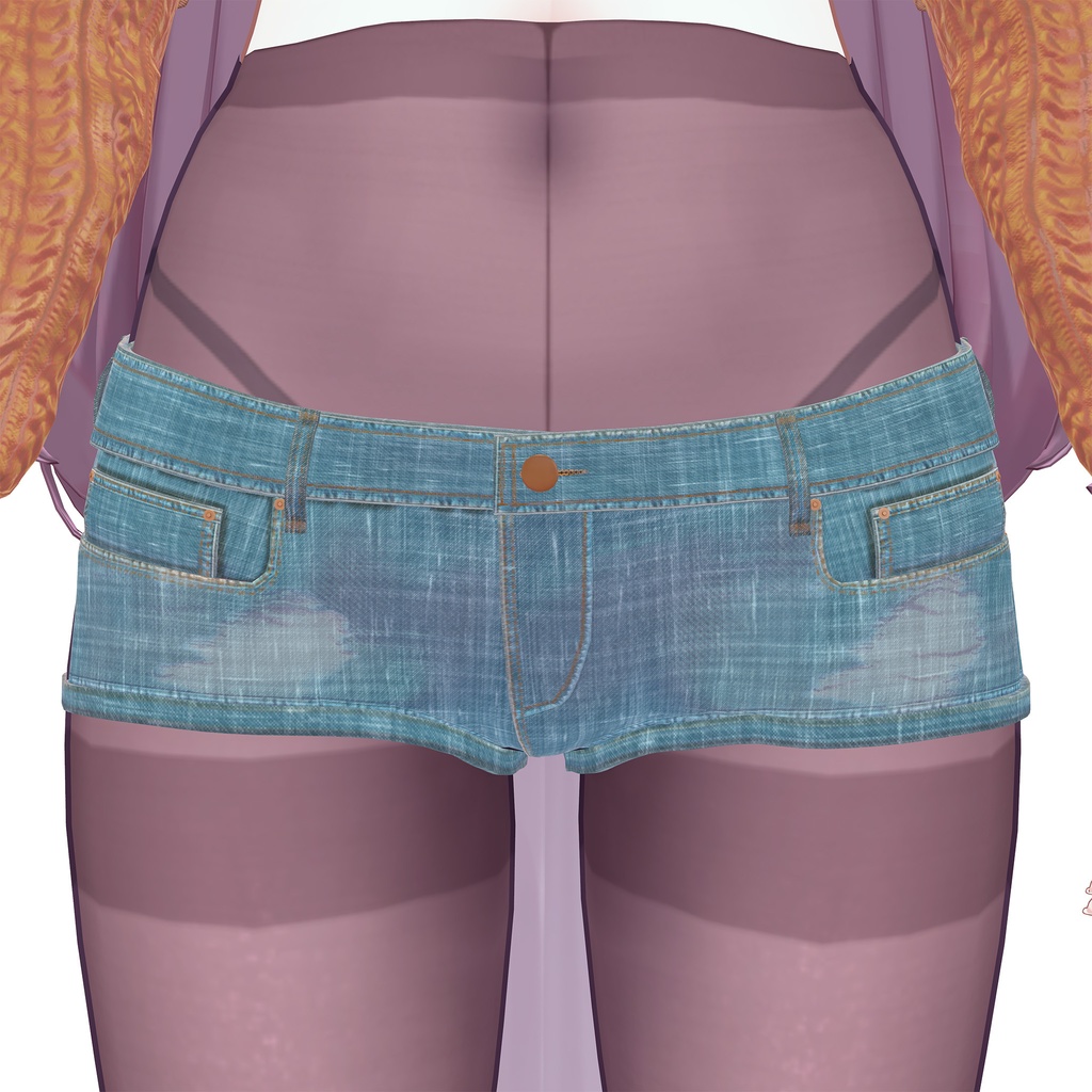 Rufina用の衣装、ニットとデニムショートパンツ