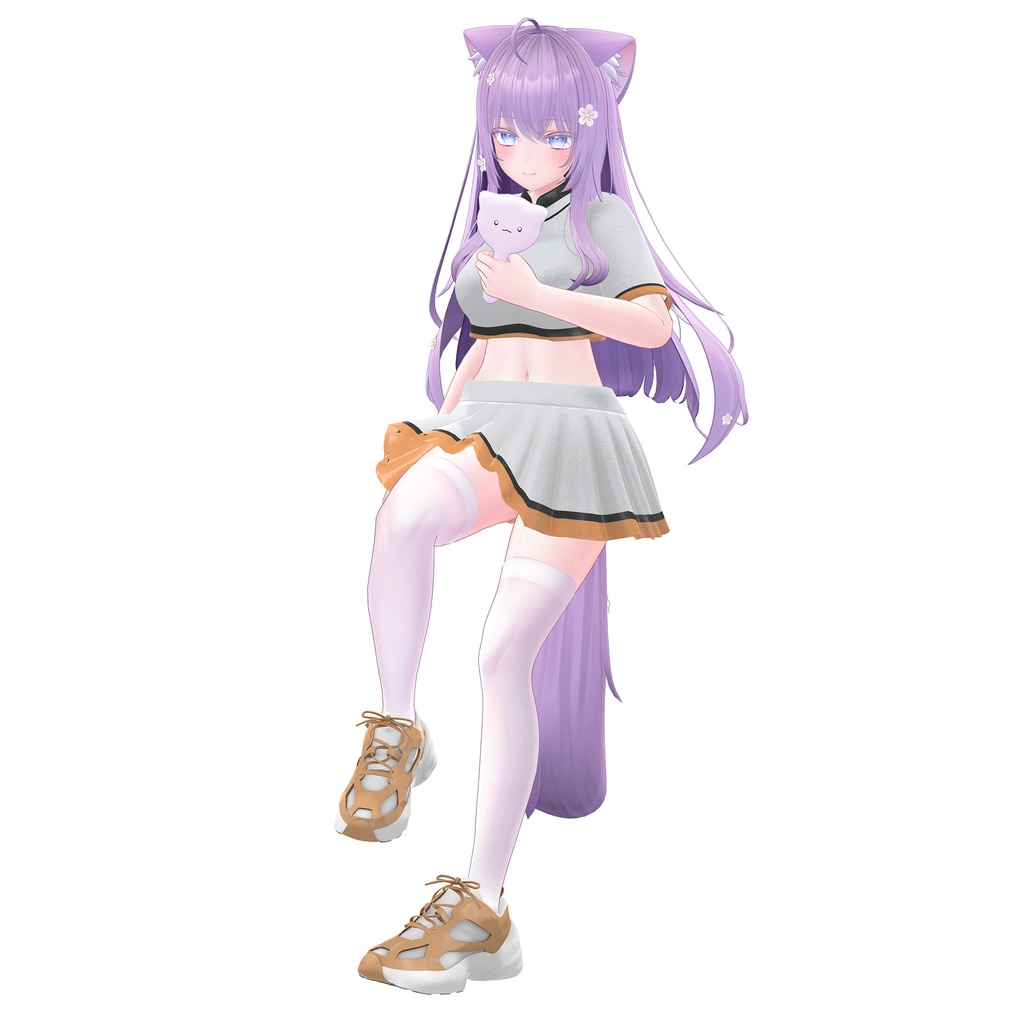 3アバター対応、チアガール衣装(トップス、スカート、スニーカー)