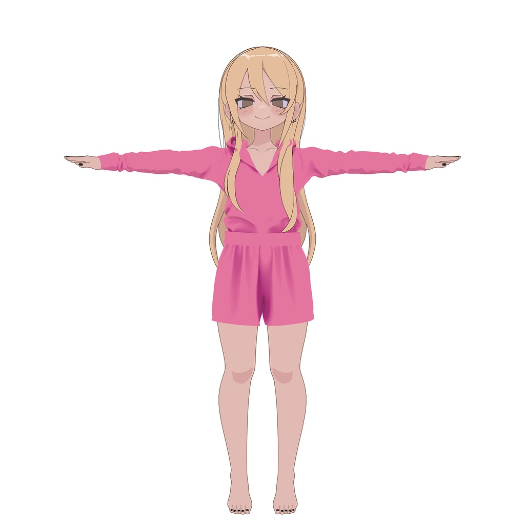 凪夜瑠璃用のルームウェア(トップス、ショートパンツ)3色入り