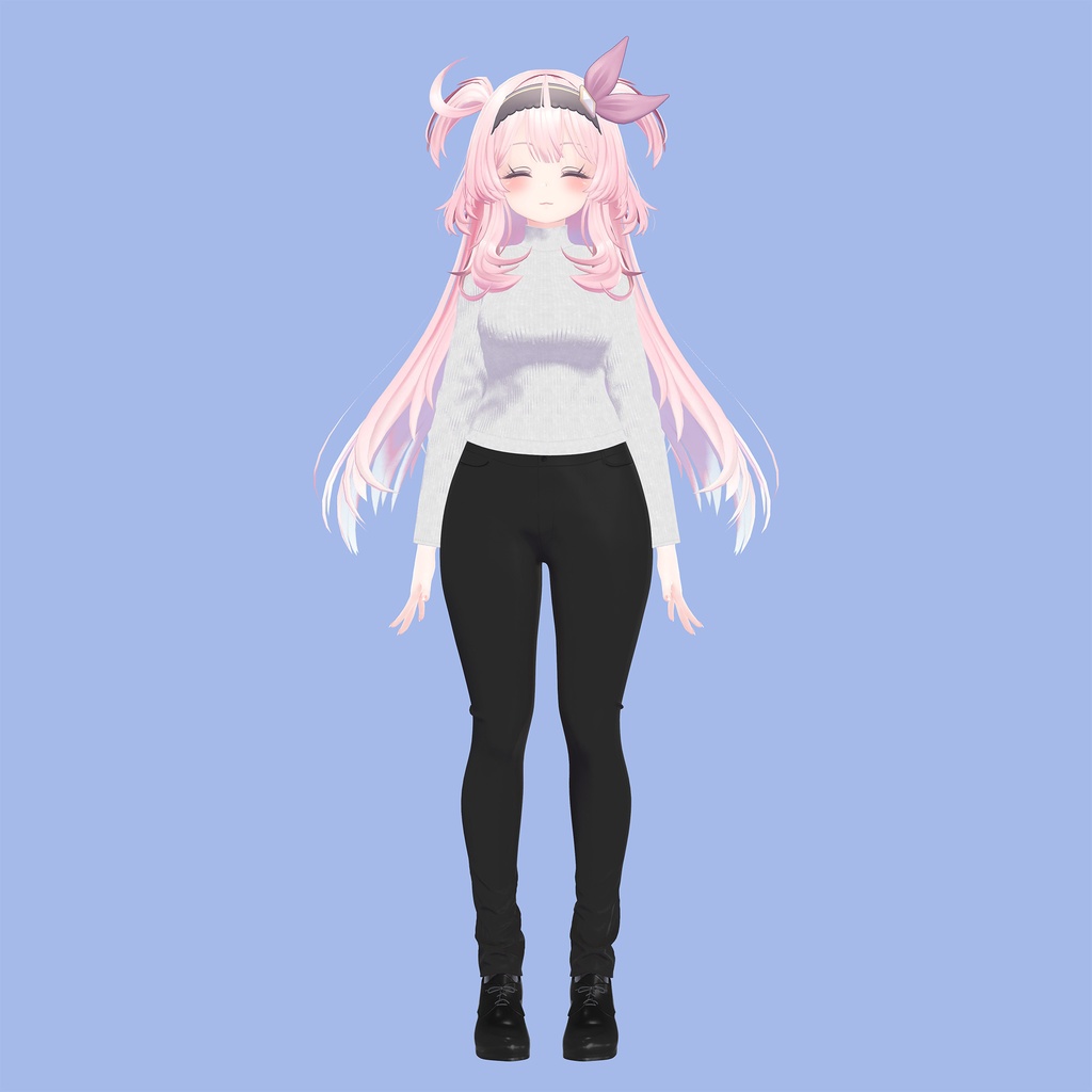 セレスティア用の衣装、スプリングコーデ(ハイネックブラウス、スリムパンツ)