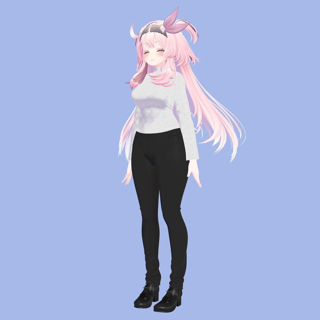 セレスティア用の衣装、スプリングコーデ(ハイネックブラウス、スリムパンツ)