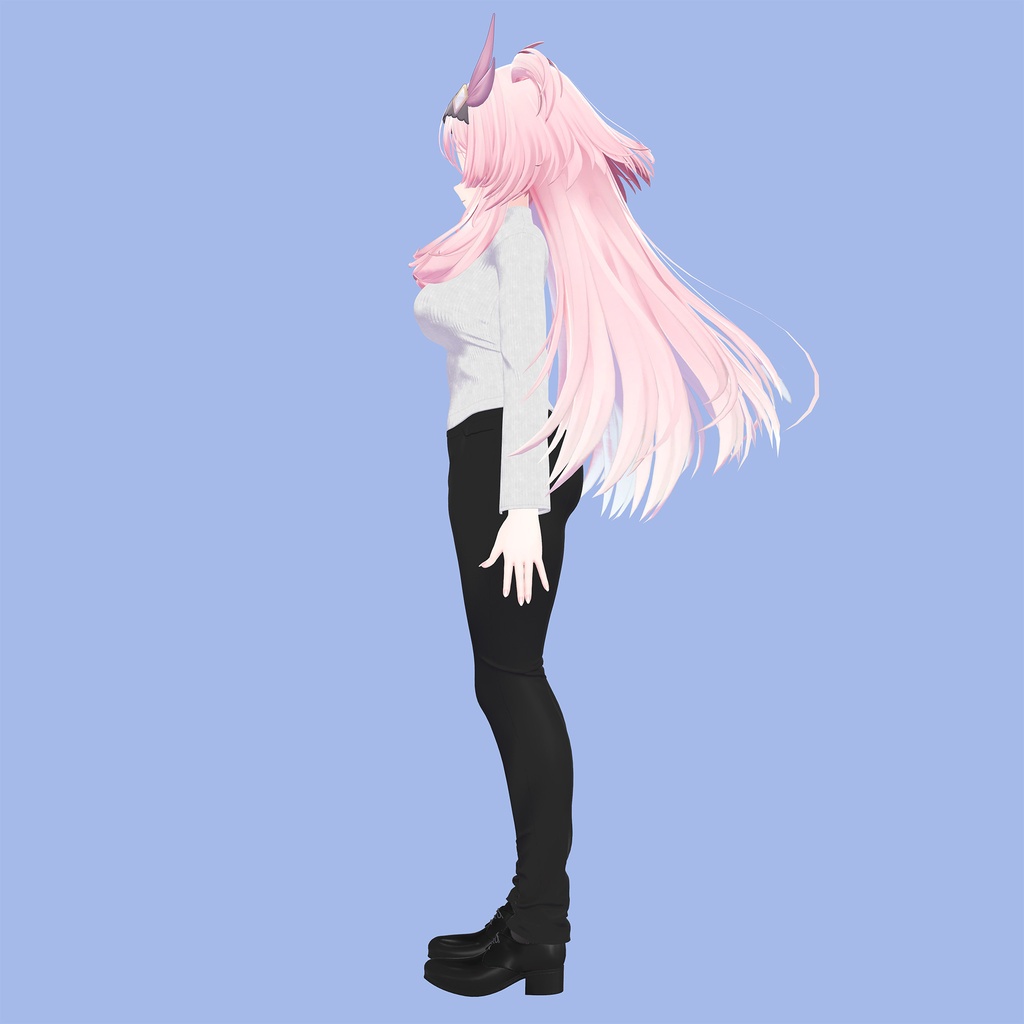 セレスティア用の衣装、スプリングコーデ(ハイネックブラウス、スリムパンツ)