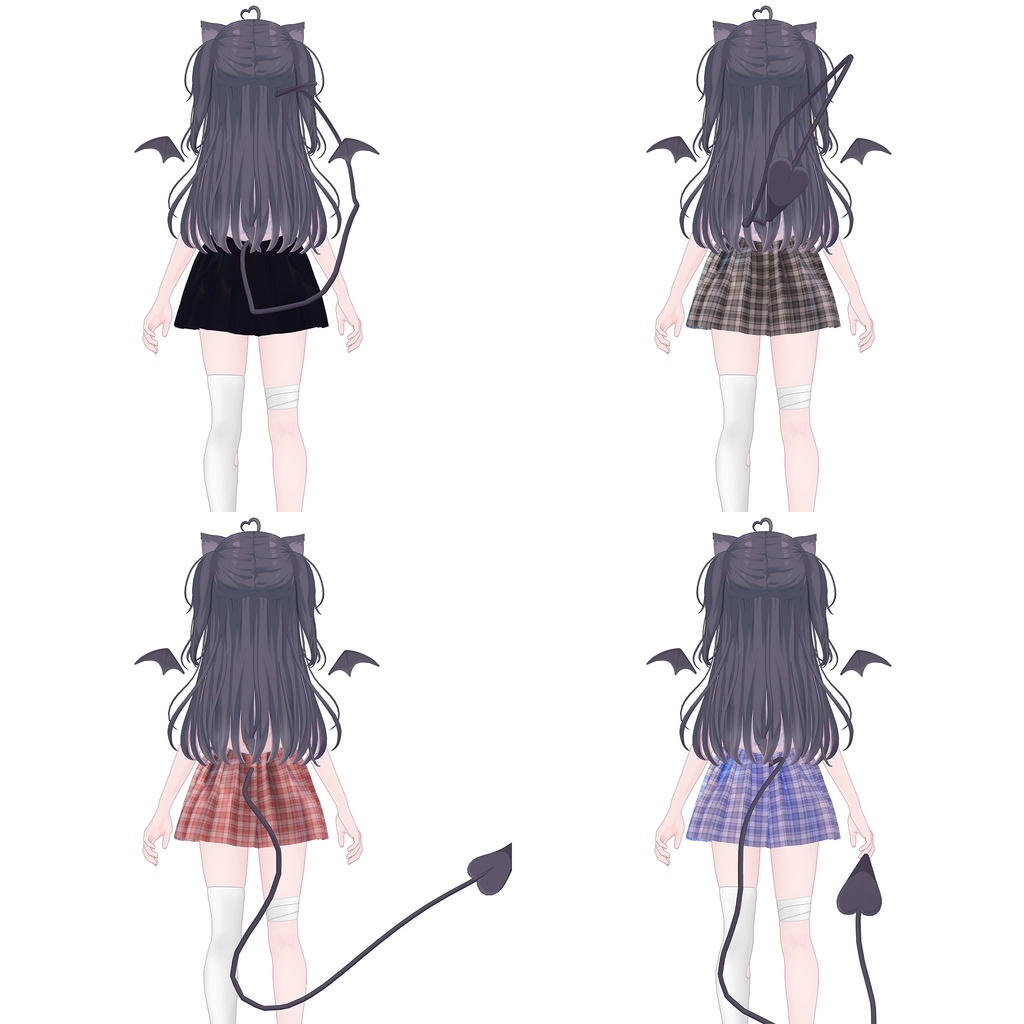 マヌカ、みるくらて&しゅがーらて用の夏服(半袖ブラウス、リボン、プリーツスカート4色入り)