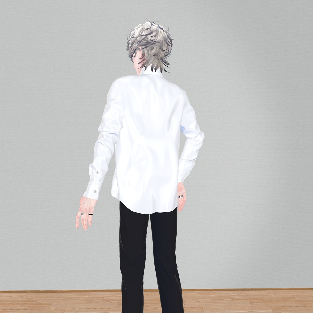 斑霞-Hanka-対応のシャツとパンツ、キャップトゥシューズ