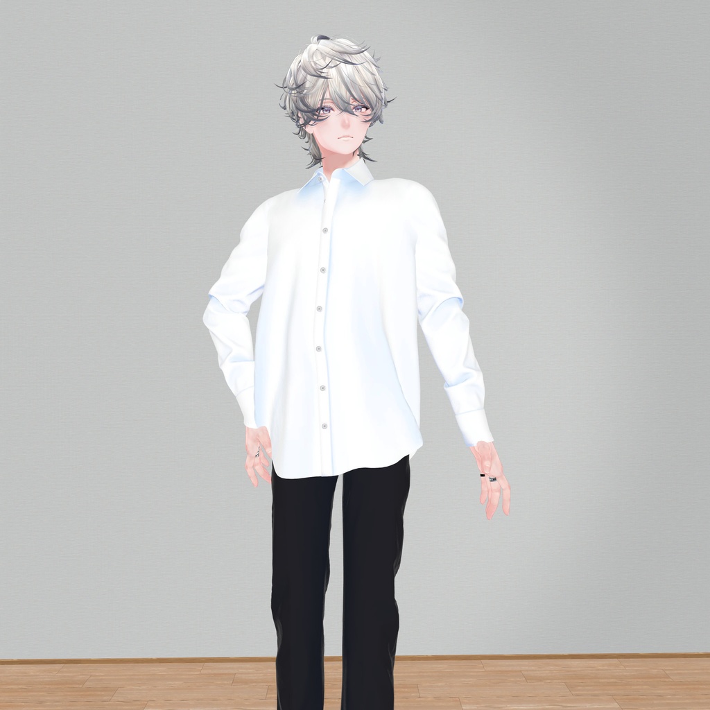 斑霞-Hanka-対応のシャツとパンツ、キャップトゥシューズ