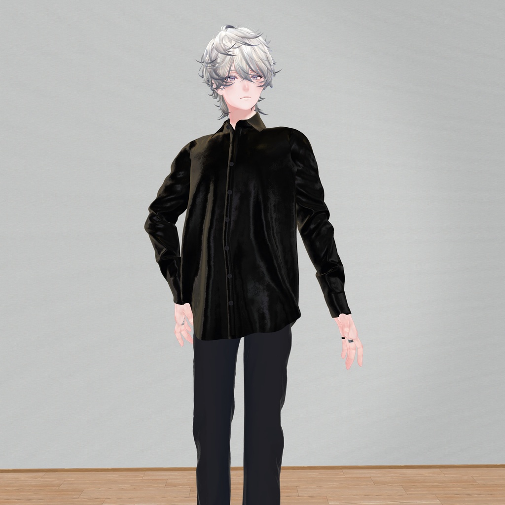 斑霞-Hanka-対応のシャツとパンツ、キャップトゥシューズ