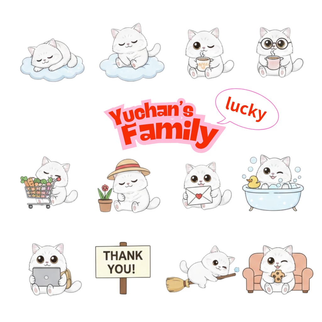 ゆうちゃんfamily Canva編集クリップアート ラッキー①