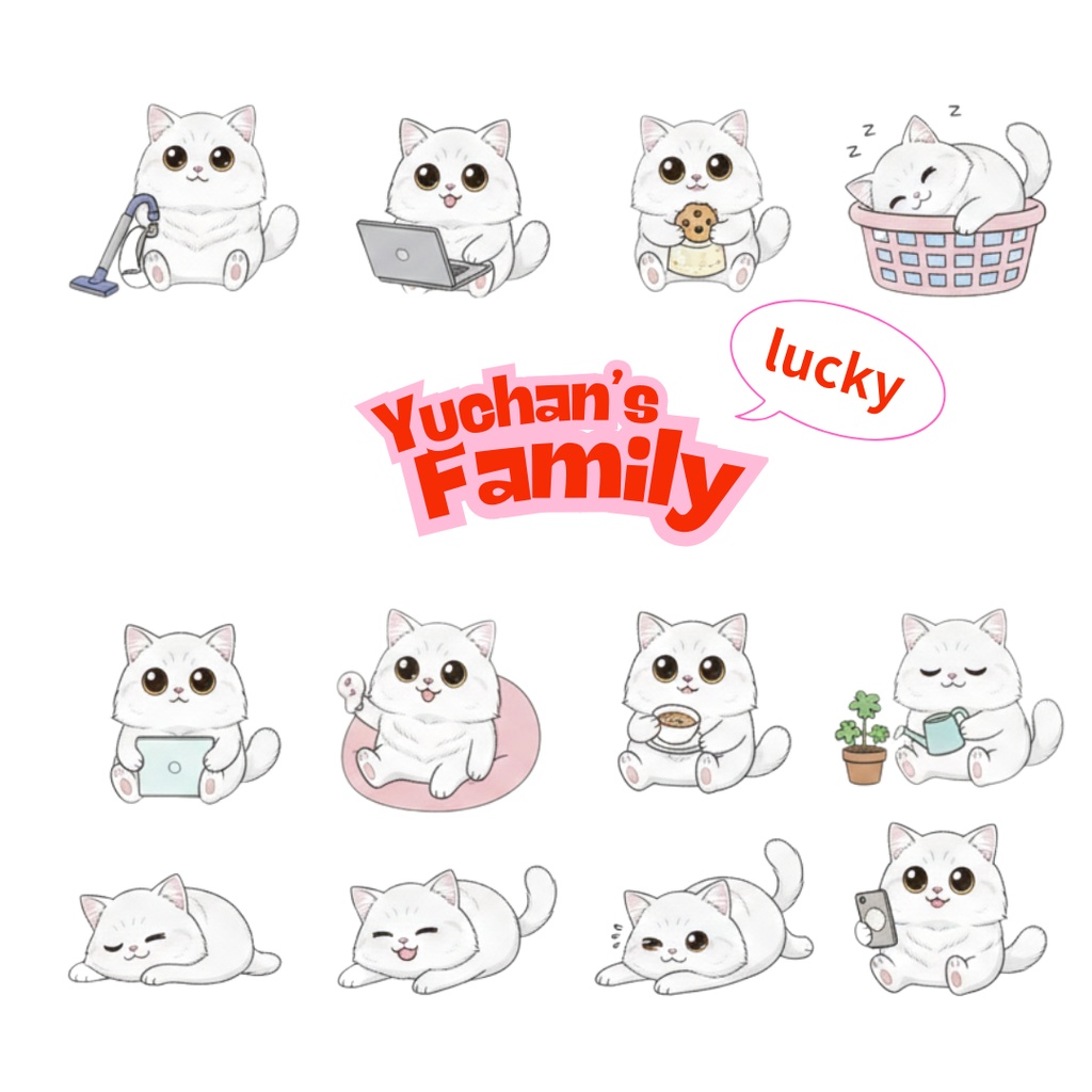 ゆうちゃんfamily　Canva編集クリップアート　ラッキー①