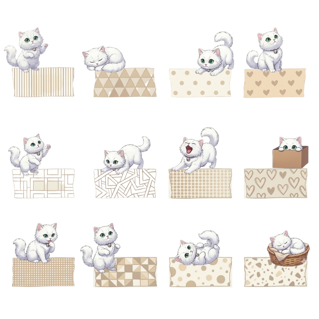 ゆうちゃんfamily Canva編集マスキングテープ風イラストクリップアート ハッピー①