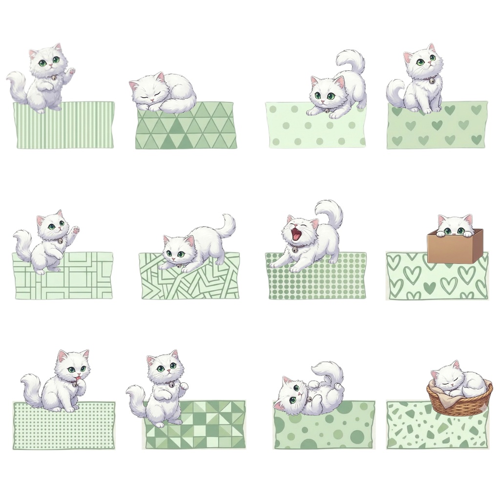 ゆうちゃんfamily Canva編集マスキングテープ風イラストクリップアート ハッピー①