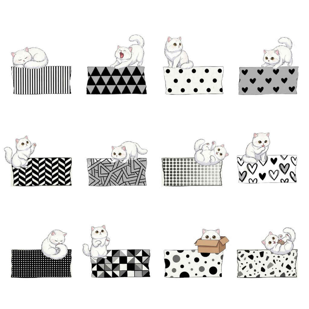 ゆうちゃんfamily Canva編集マスキングテープ風イラストクリップアート ラッキー①