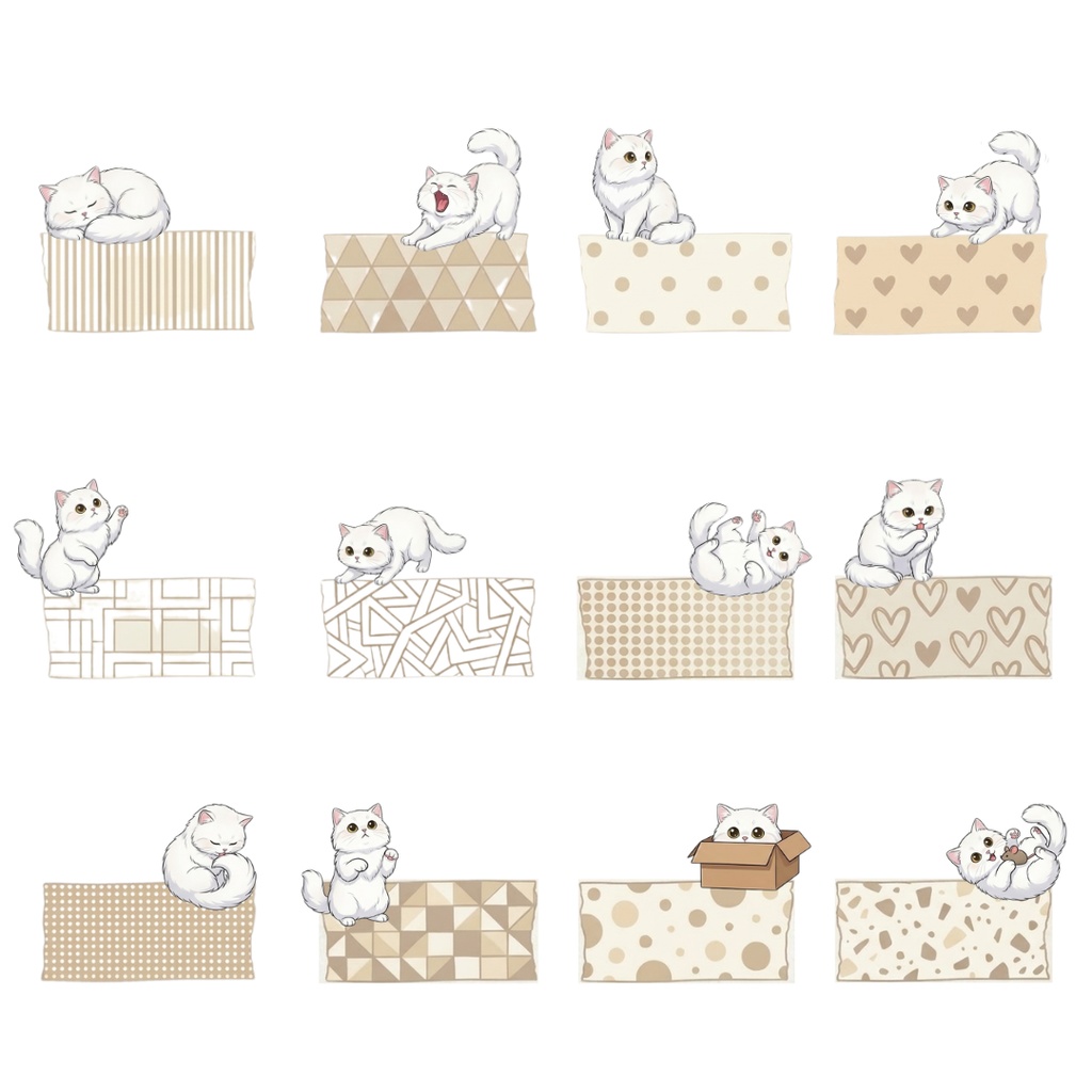 ゆうちゃんfamily Canva編集マスキングテープ風イラストクリップアート ラッキー①