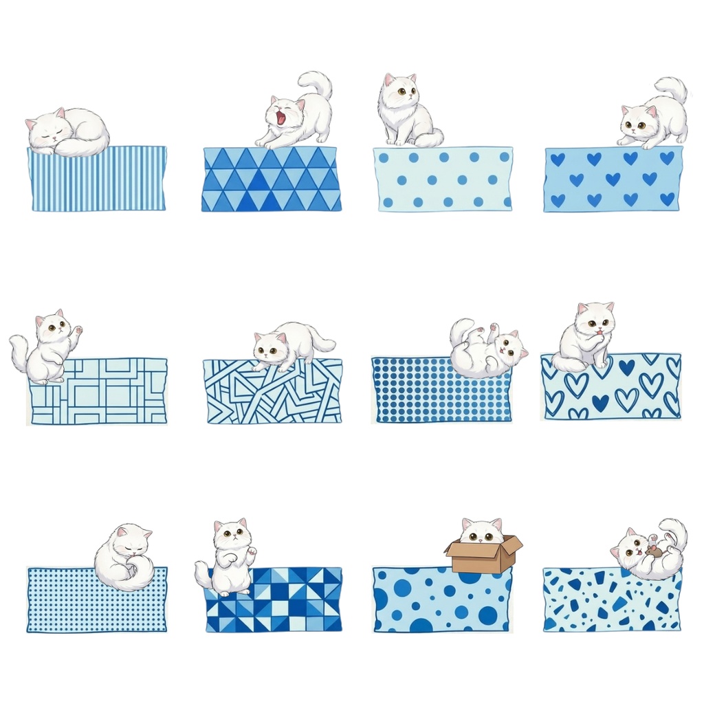 ゆうちゃんfamily Canva編集マスキングテープ風イラストクリップアート ラッキー①