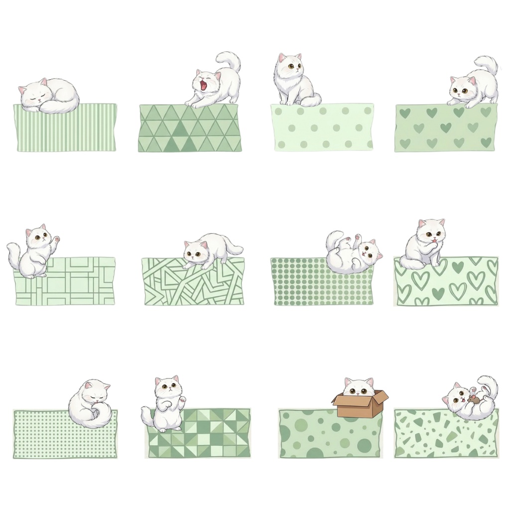 ゆうちゃんfamily　Canva編集マスキングテープ風イラストクリップアート　ラッキー①