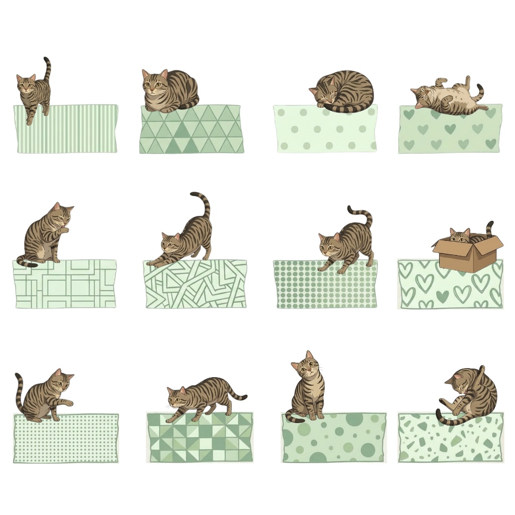 ゆうちゃんfamily Canva編集マスキングテープ風イラストクリップアート ちい①