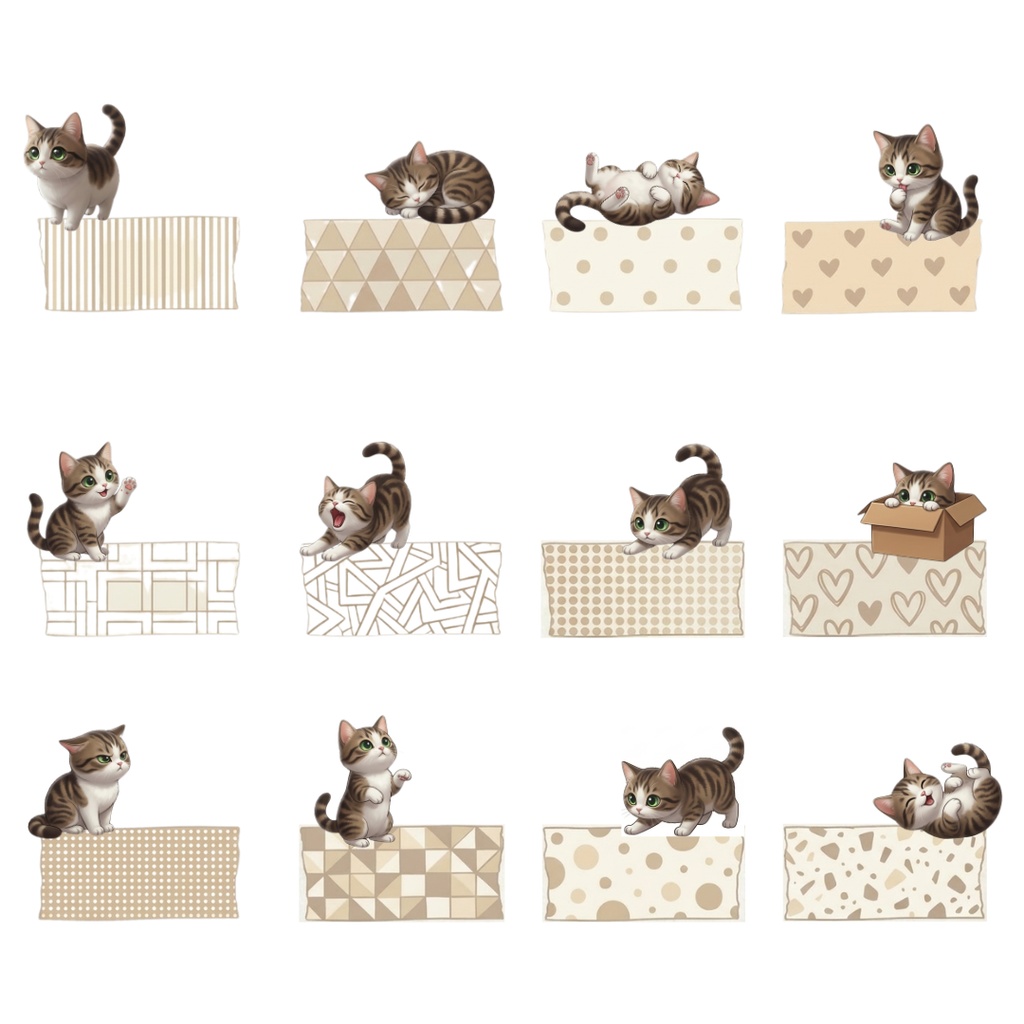 ゆうちゃんfamily Canva編集マスキングテープ風イラストクリップアート あみ①