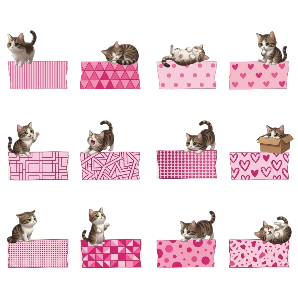 ゆうちゃんfamily Canva編集マスキングテープ風イラストクリップアート あみ①