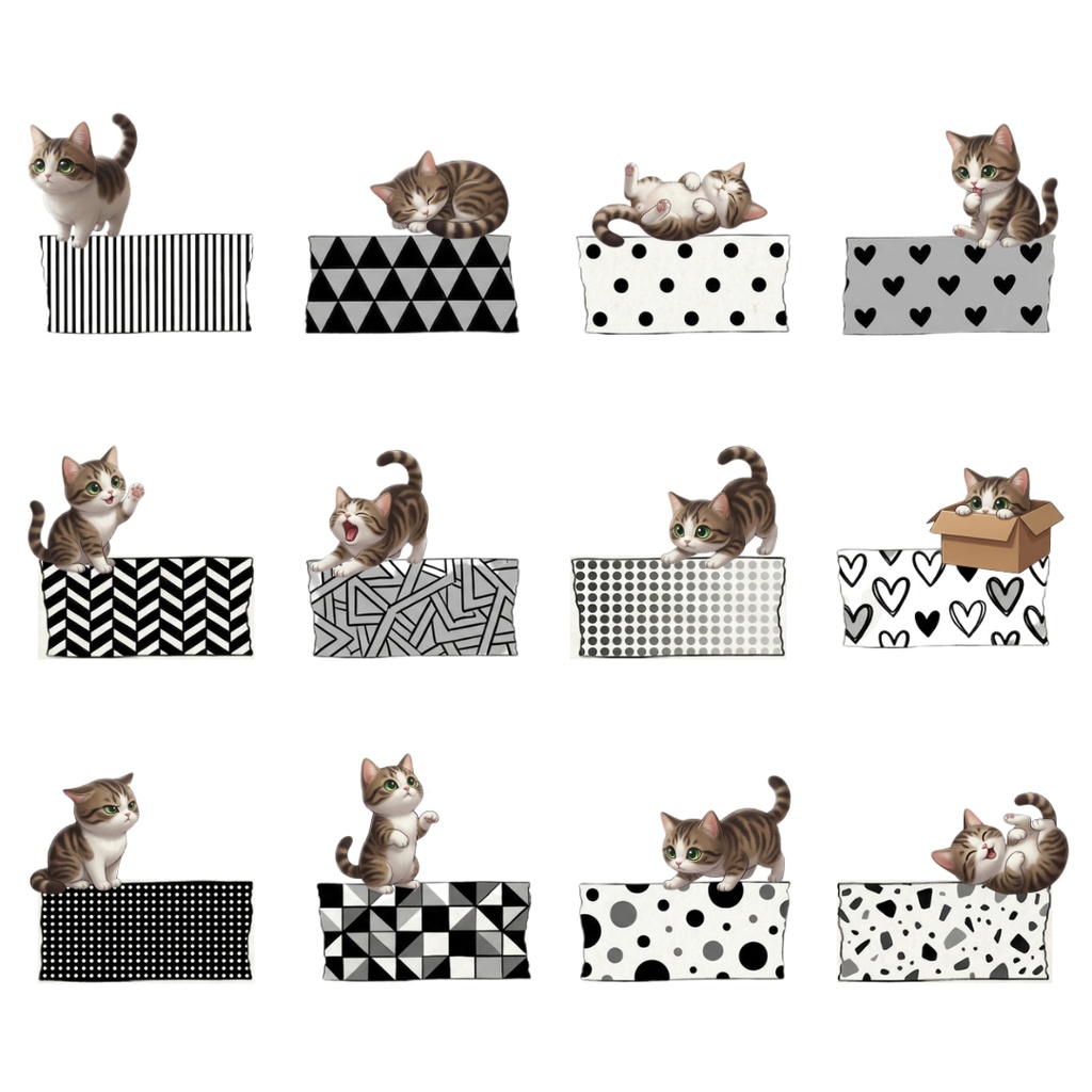 ゆうちゃんfamily Canva編集マスキングテープ風イラストクリップアート あみ①