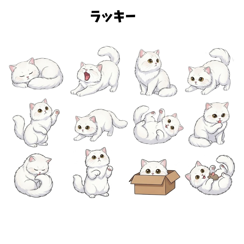 ゆうちゃんfamily Canva編集可メモ帳風イラストクリップアート ラッキー①